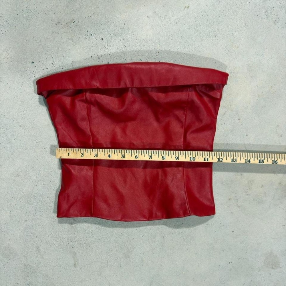 Skye to Moon – Faux Leather Tube Top – Women's S – Red Bandeau Y2K - Picture 4 of 5